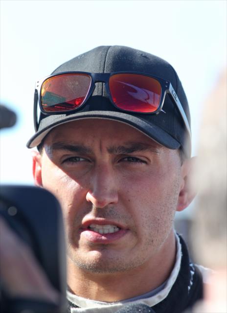 Graham Rahal reviews data on pit lane following practice for the GoPro Grand Prix of Sonoma at Sonoma Raceway -- Photo by: Richard Dowdy