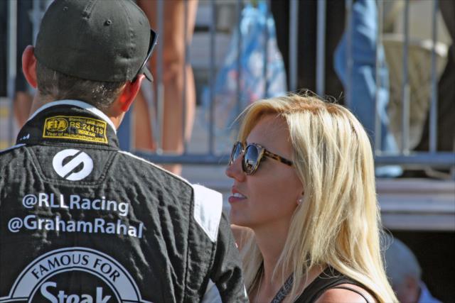 Graham Rahal with fiancee, Courtney Force, prior to qualifications for the GoPro Grand Prix of Sonoma at Sonoma Raceway -- Photo by: Richard Dowdy