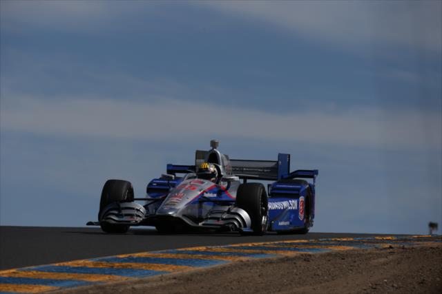 Oriol Servia crests the Turn 3 hill during qualifications for the GoPro Grand Prix of Sonoma at Sonoma Raceway -- Photo by: Shawn Gritzmacher