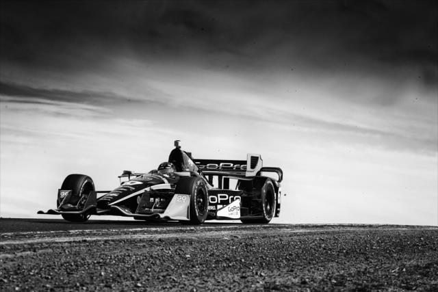 Josef Newgarden crests the Turn 3 hill during qualifications for the GoPro Grand Prix of Sonoma at Sonoma Raceway -- Photo by: Shawn Gritzmacher