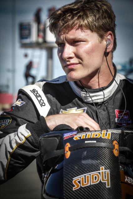 Josef Newgarden on pit lane following qualifications for the GoPro Grand Prix of Sonoma at Sonoma Raceway -- Photo by: Shawn Gritzmacher