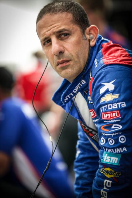 Tony Kanaan waits along pit lane prior to practice for the GoPro Grand Prix of Sonoma at Sonoma Raceway -- Photo by: Shawn Gritzmacher