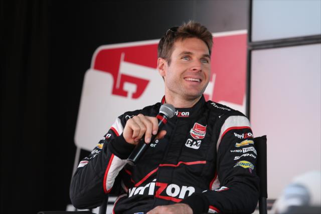 Will Power on stage during a Q&A session in the INDYCAR Fan Village at Sonoma Raceway -- Photo by: Chris Jones
