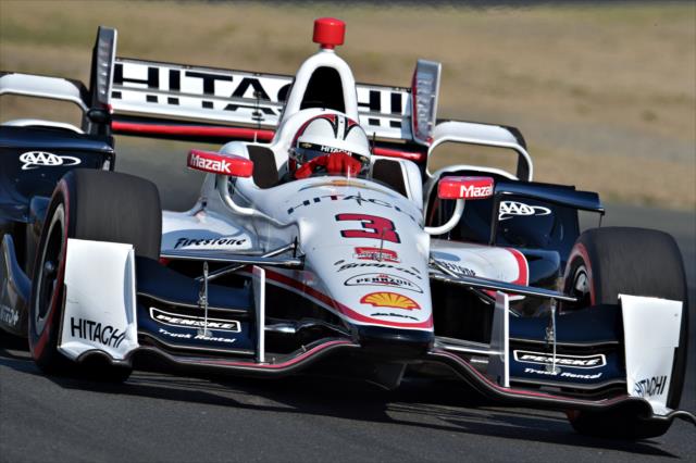 Helio Castroneves navigates the Turn 9/9A chicane during the final practice for the GoPro Grand Prix of Sonoma at Sonoma Raceway -- Photo by: John Cote