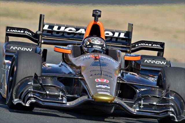 Ryan Briscoe exits the Turn 9/9A chicane during the final practice for the GoPro Grand Prix of Sonoma at Sonoma Raceway -- Photo by: John Cote