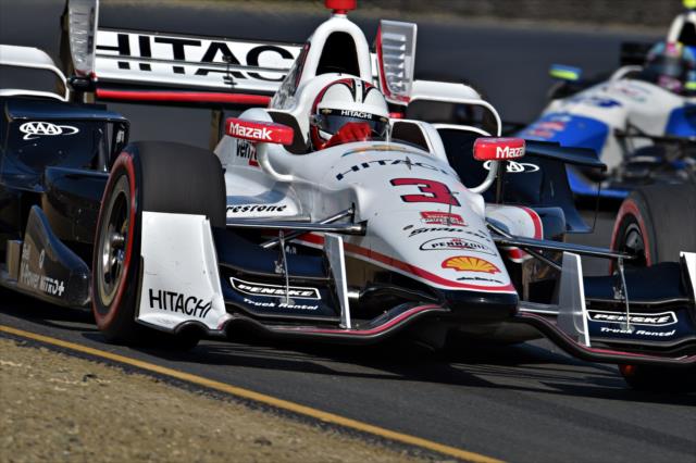 Helio Castroneves navigates the Turn 9/9A chicane during the final practice for the GoPro Grand Prix of Sonoma at Sonoma Raceway -- Photo by: John Cote
