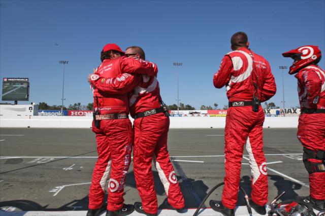 The Target Chip Ganassi Racing team celebrates victory in the GoPro Grand Prix of Sonoma and the 2015 Verizon IndyCar Series Championship -- Photo by: Richard Dowdy