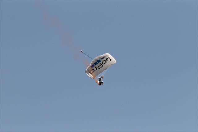 The GoPro Gliders come in for a landing during pre-race festivities for the GoPro Grand Prix of Sonoma at Sonoma Raceway -- Photo by: Richard Dowdy