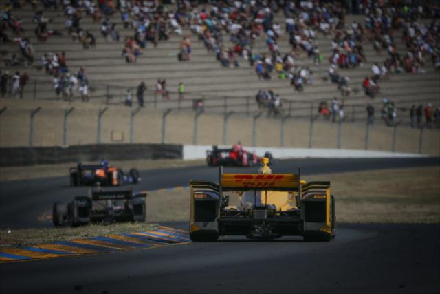 Ryan Hunter-Reay streams through the backstretch esses during the GoPro Grand Prix of Sonoma -- Photo by: Shawn Gritzmacher