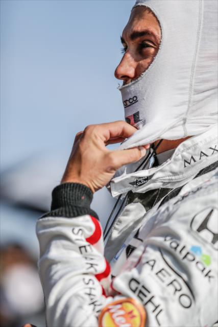 Graham Rahal prepares along pit lane prior to the final practice for the GoPro Grand Prix of Sonoma at Sonoma Raceway -- Photo by: Shawn Gritzmacher