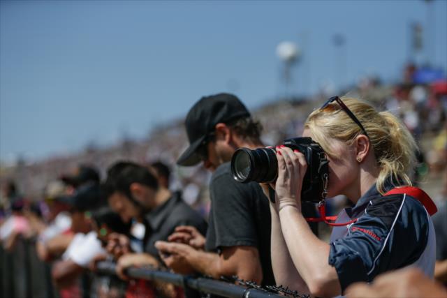 Photographers capture the moments during pre-race festivities for the GoPro Grand Prix of Sonoma -- Photo by: Shawn Gritzmacher