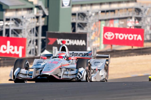 Will Power crests the Turn 2 hill during the open test at Sonoma Raceway -- Photo by: Mike Finnegan