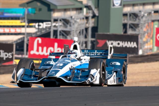 Max Chilton crests the Turn 2 hill during the open test at Sonoma Raceway -- Photo by: Mike Finnegan