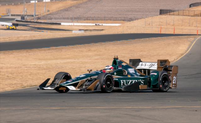 Indy Lights driver Zach Veach sets up for the esses during the open test at Sonoma Raceway -- Photo by: Mike Finnegan