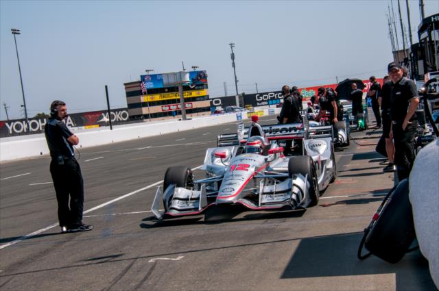 Will Power sits at the ready on pit lane during the open test at Sonoma Raceway -- Photo by: Mike Finnegan