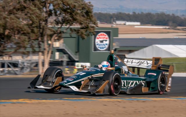 Indy Lights driver Zach Veach exits Turn 2 during the open test at Sonoma Raceway -- Photo by: Mike Finnegan