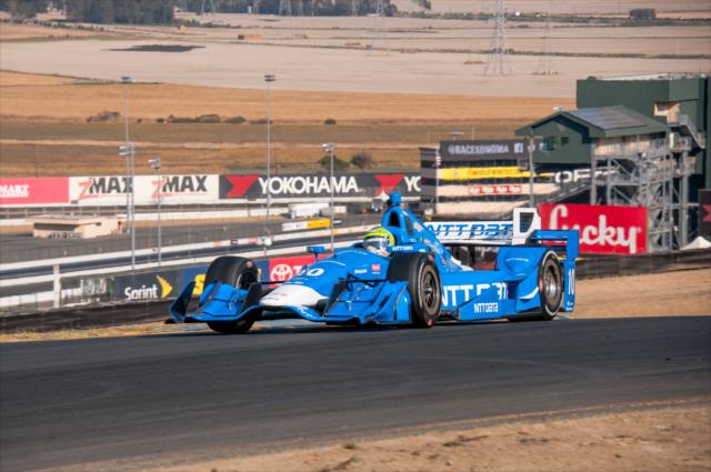 Tony Kanaan exits Turn 2 during the open test at Sonoma Raceway -- Photo by: Mike Finnegan