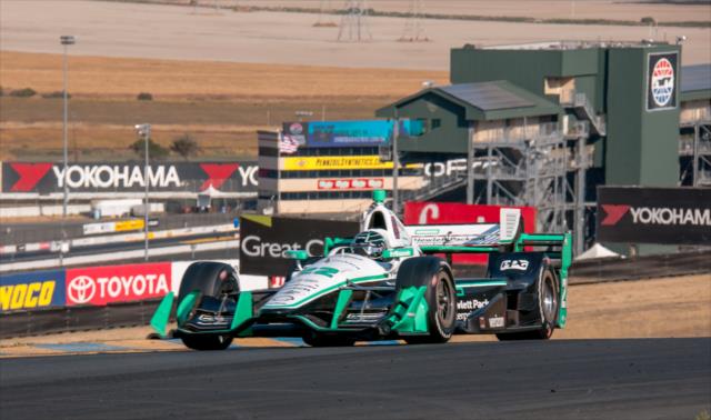 Simon Pagenaud exits Turn 2 during the open test at Sonoma Raceway -- Photo by: Mike Finnegan