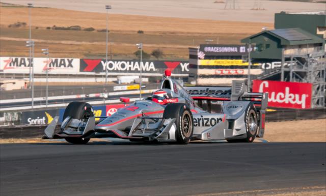 Will Power exits Turn 2 during the open test at Sonoma Raceway -- Photo by: Mike Finnegan