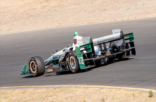 Simon Pagenaud dives into the carousel during the open test at Sonoma Raceway -- Photo by: Mike Finnegan