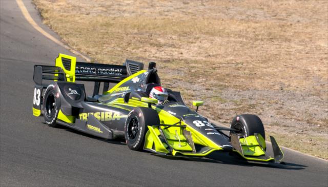 Charlie Kimball races into the Carousel during the open test at Sonoma Raceway -- Photo by: Mike Finnegan