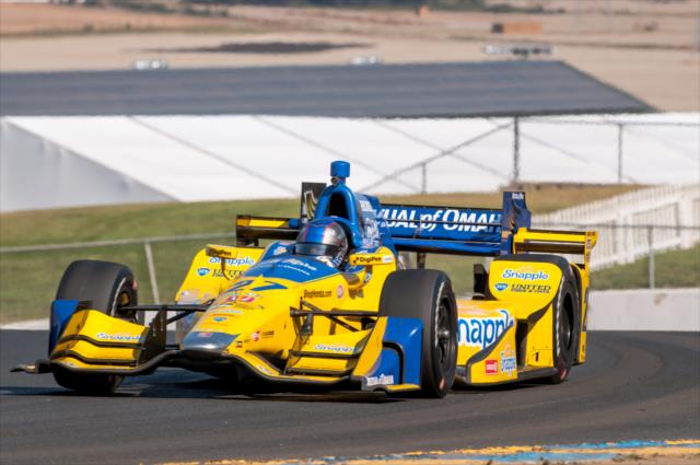 Marco Andretti exits Turn 2 during the open test at Sonoma Raceway -- Photo by: Mike Finnegan