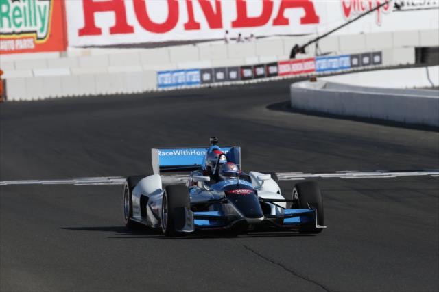 Mario Andretti navigates the Honda Fastest Seat in Sports two-seater during the parade lap for the GoPro Grand prix of Sonoma -- Photo by: Chris Jones