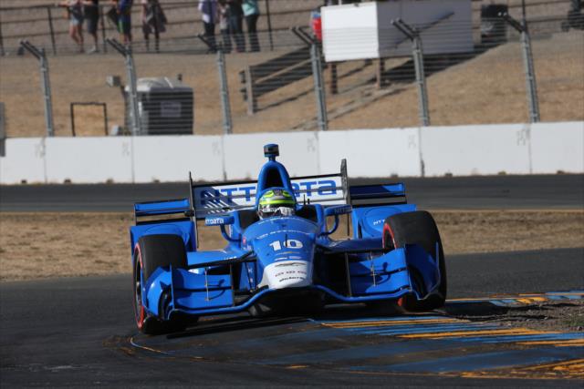 Tony Kanaan navigates the Turn 9-9a Esses during the GoPro Grand prix of Sonoma -- Photo by: Chris Jones