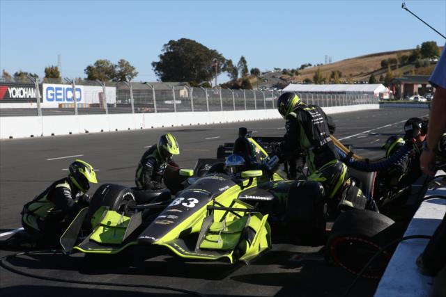 Charlie Kimball comes in for tires and fuel on pit lane during the GoPro Grand Prix of Sonoma -- Photo by: Chris Jones