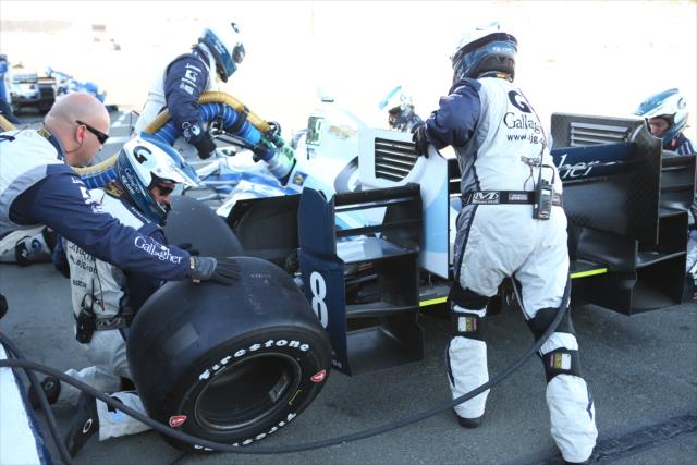 Max Chilton comes in for tires and fuel on pit lane during the GoPro Grand Prix of Sonoma -- Photo by: Chris Jones