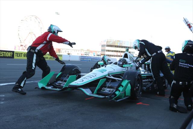 Simon Pagenaud comes in for tires and fuel on pit lane during the GoPro Grand Prix of Sonoma -- Photo by: Chris Jones
