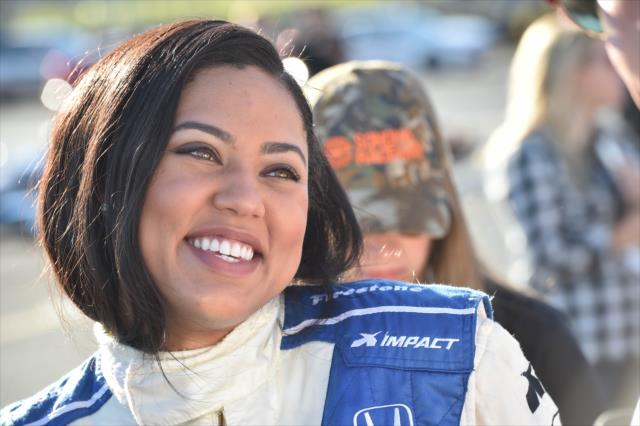 Grand Marshal Ayesha Curry gets ready for her two-seater ride at Sonoma Raceway -- Photo by: Chris Owens