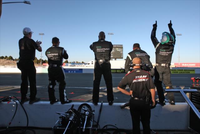 Team Penske begins the celebration as Simon Pagenaud wins the 2016 Verizon IndyCar Series championship and the GoPro Grand Prix of Sonoma at Sonoma Raceway -- Photo by: Richard Dowdy