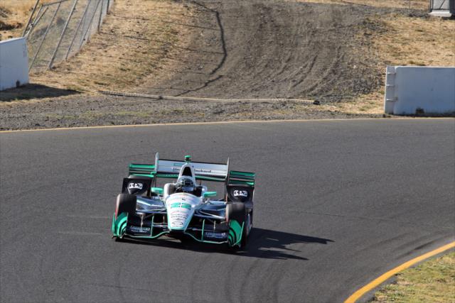 Simon Pagenaud sets up for the Turn 6 Carousel during the GoPro Grand Prix of Sonoma -- Photo by: Richard Dowdy