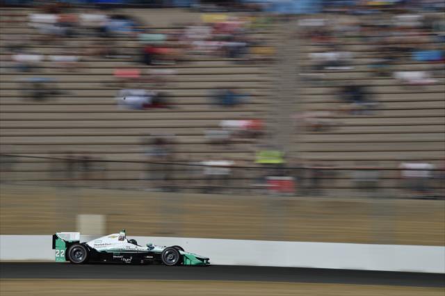 Simon Pagenaud streaks down the backstretch during the GoPro Grand Prix of Sonoma -- Photo by: Chris Owens