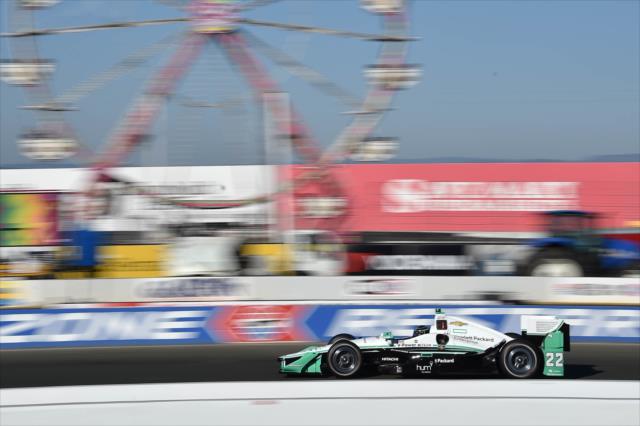 Simon Pagenaud streaks down the frontstretch during the GoPro Grand Prix of Sonoma -- Photo by: Chris Owens