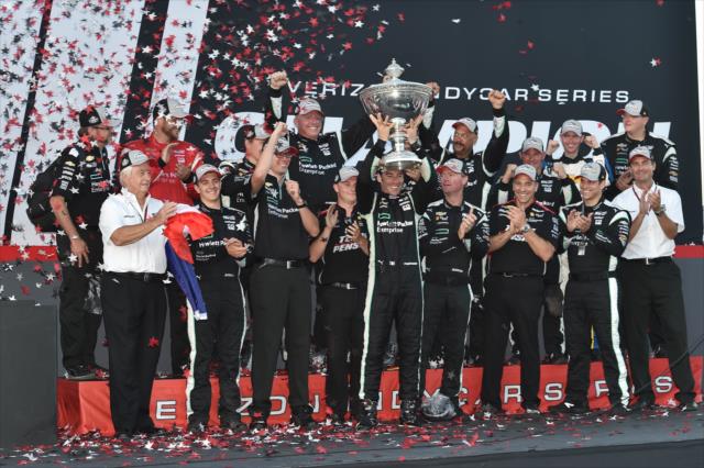 Simon Pagenaud and Team Penske win the 2016 Verizon IndyCar Series Championship -- Photo by: Chris Owens