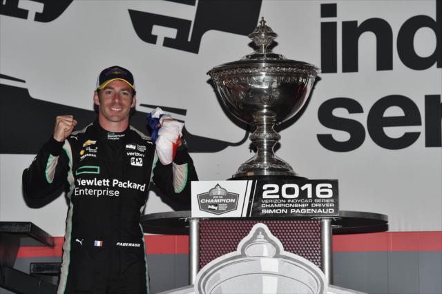 Simon Pagenaud wins the 2016 Verizon IndyCar Series Championship -- Photo by: Chris Owens