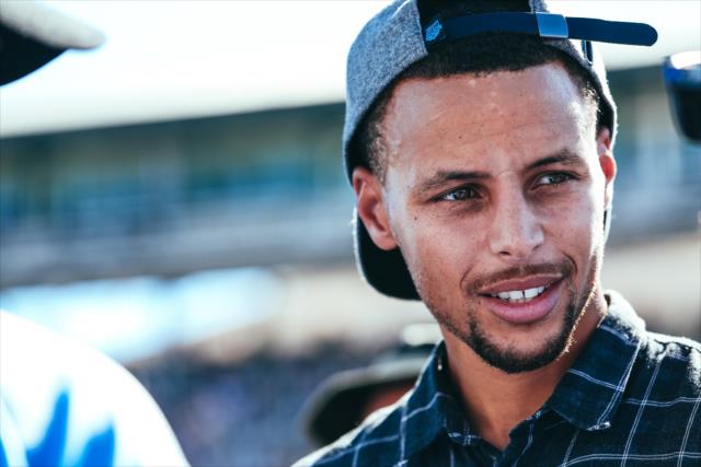 NBA All-Star Steph Curry on hand during pre-race festivities for the GoPro Grand Prix of Sonoma at Sonoma Raceway -- Photo by: Joe Skibinski
