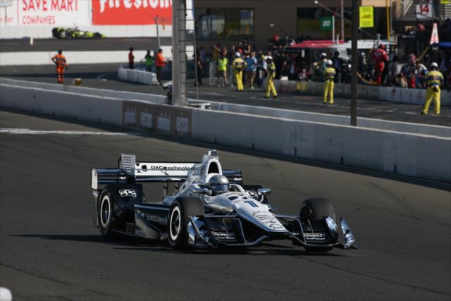 Simon Pagenaud dives into Turn 1 during the GoPro Grand Prix of Sonoma -- Photo by: Chris Jones