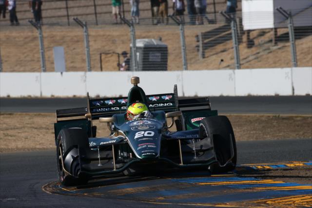 Spencer Pigot navigates the Turns 9-9A Esses complex during the GoPro Grand Prix of Sonoma -- Photo by: Chris Jones