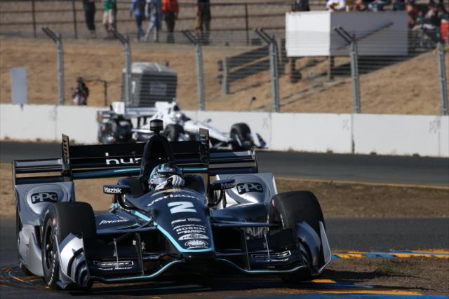 Josef Newgarden sails through the Turns 9-9A Esses complex during the GoPro Grand Prix of Sonoma -- Photo by: Chris Jones