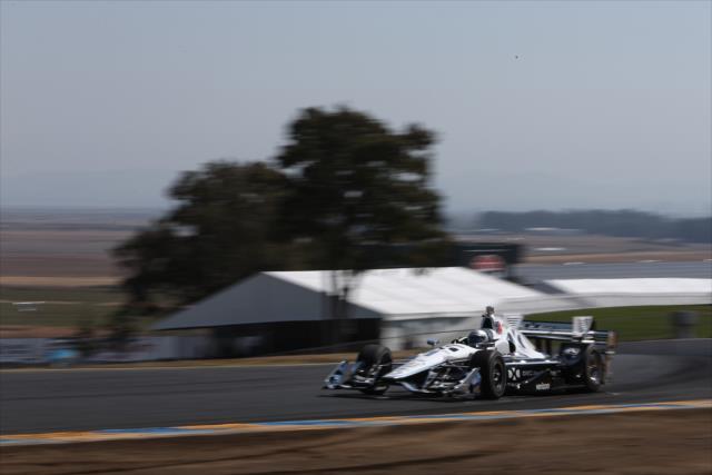 Simon Pagenaud streaks out of Turn 2 during the final warmup for the GoPro Grand Prix of Sonoma at Sonoma Raceway -- Photo by: Joe Skibinski
