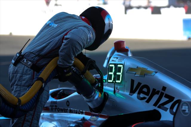 Will Power comes in for tires and fuel on pit lane during the GoPro Grand Prix of Sonoma at Sonoma Raceway -- Photo by: Joe Skibinski