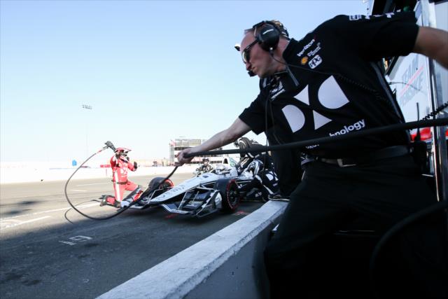 Simon Pagenaud comes in for tires and fuel on pit lane during the GoPro Grand Prix of Sonoma at Sonoma Raceway -- Photo by: Joe Skibinski