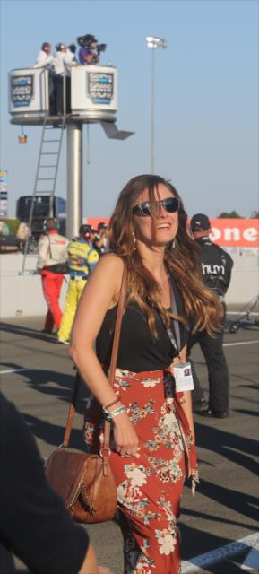 Josef Newgarden's girlfriend, Ashley, begins the celebration as he wins the 2017 Verizon IndyCar Series championship -- Photo by: Richard Dowdy