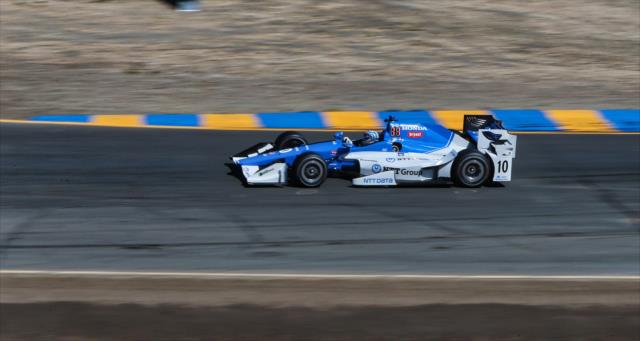 Tony Kanaan sails out of Turn 2 during the final warmup for the GoPro Grand Prix of Sonoma -- Photo by: Richard Dowdy