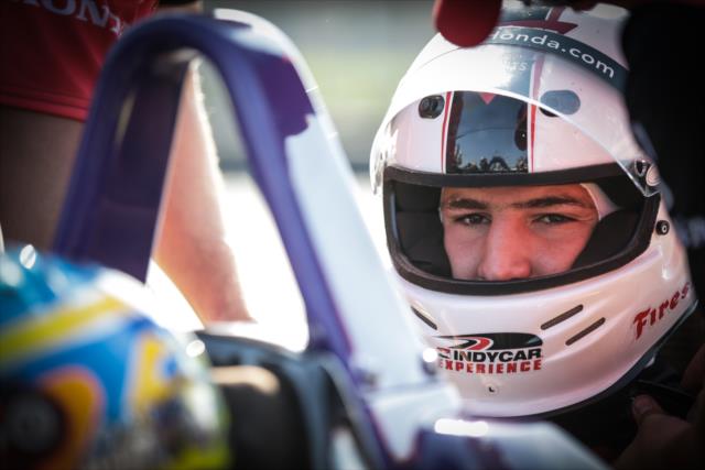 Golden State Warriors star Klay Thompson is strapped in and ready for his two-seater ride around Sonoma Raceway -- Photo by: Shawn Gritzmacher