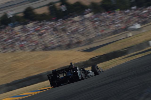 Josef Newgarden sails down the backstretch esses during the GoPro Grand Prix of Sonoma at Sonoma Raceway -- Photo by: Chris Owens