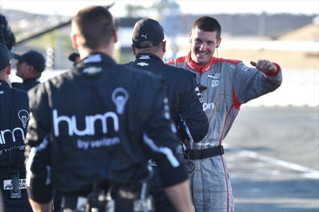 Team Penske begins the celebration on pit lane as Josef Newgarden wins the 2017 Verizon IndyCar Series championship -- Photo by: Chris Owens
